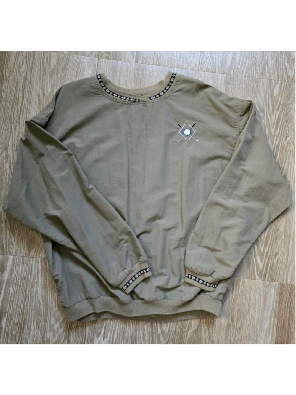 Men's K-Products Khaki XL Golf Sweatshirt/ windbreaker with Black Trim